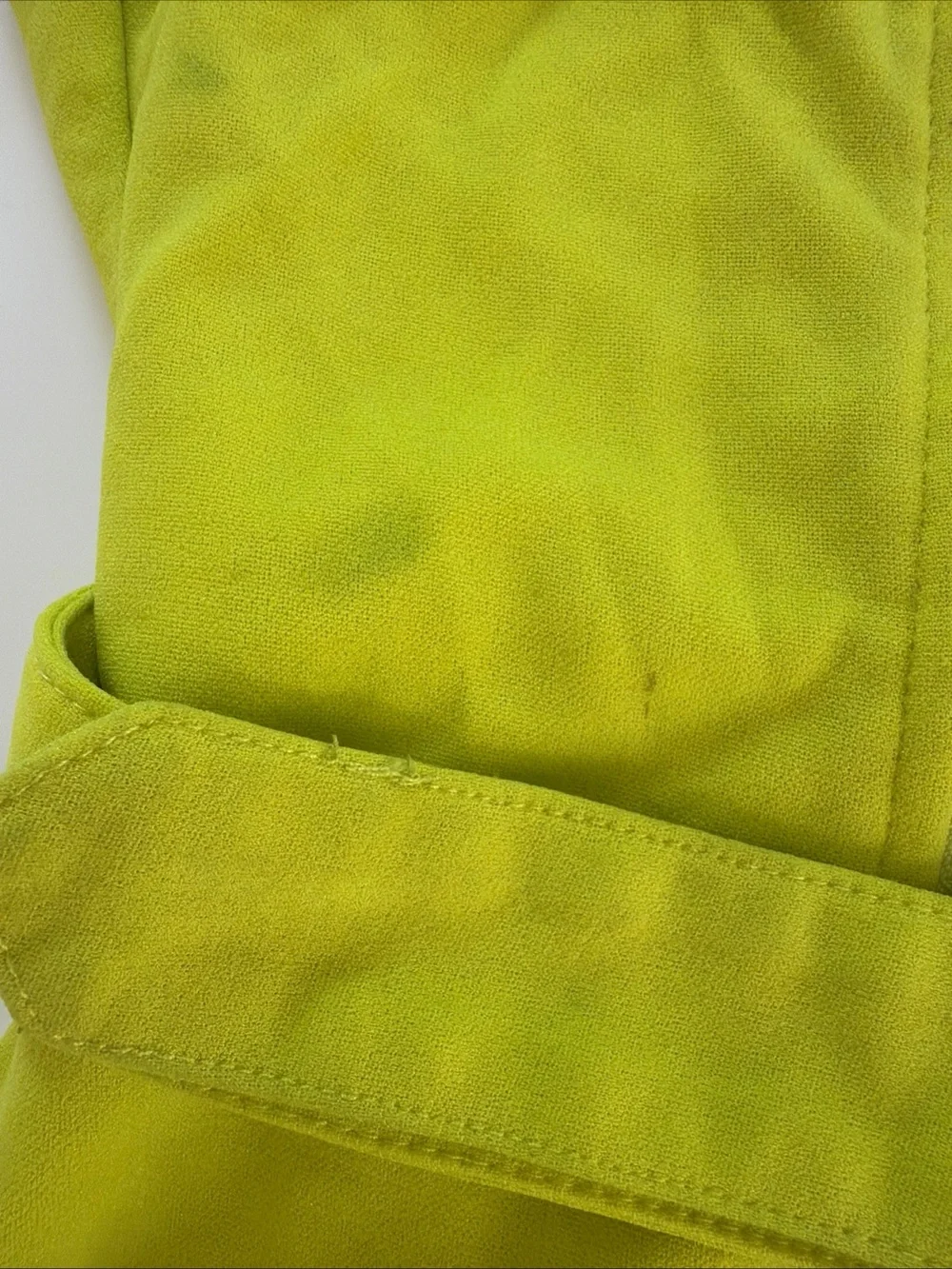 Boohoo Lime Neon Green Moto Asymmetric Zip Off The Shoulder Belted Mini Dress 14